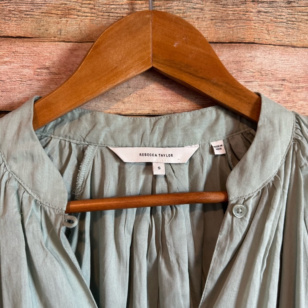 Rebecca Taylor Mint Green 100% Cotton Belted Shift Dress Size Small - Picture 4 of 8